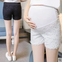 maternity shorts spring summer elastic waist anti glare lace shorts for pregnant woman belly trousers maternity clothing e0054