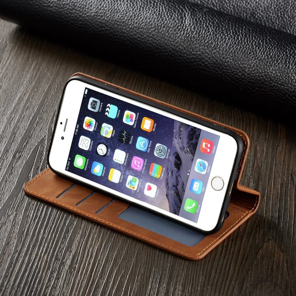 Кожаный флип-чехол на магните для iPhone XS MAX XR X 8 Plus 7 6 S чехол-кошелек iphone s чехол с