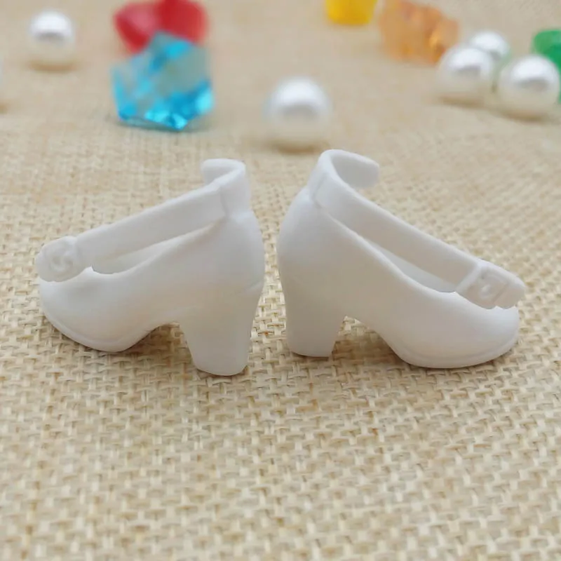 Белая модная обувь для кукол Blythe на высоком каблуке 1/6 Licca миниатюрная Momoko