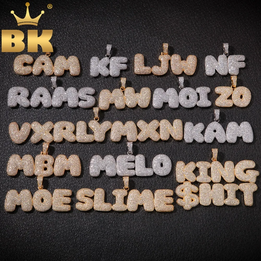 BLING KING CZ Bubble начальные буквы сочетание слов имя OEM соединительное звено подвеска