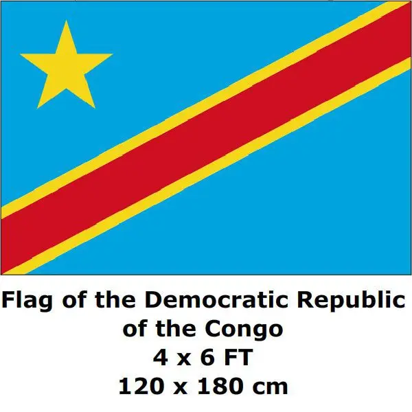 

Democratic Republic Congo Flag 120 x 180 cm 100D Polyester Congo Flags And Banners National Flag Country Banner