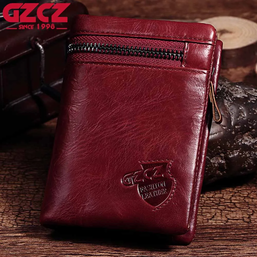 Женский кошелек GZCZ дизайнерский из натуральной кожи на молнии для монет большой