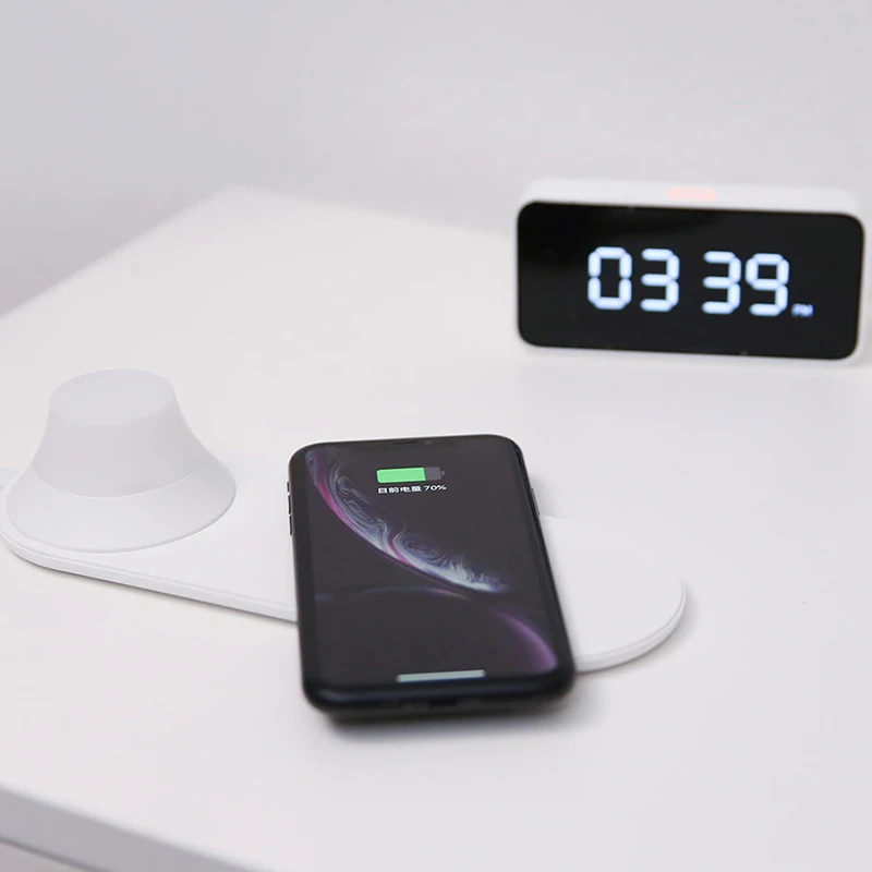 Xiaomi Yeelight Беспроводной Зарядное устройство с светодиодный ночной Светильник магнитное притяжение Быстрая зарядка для iPhone Xiaomi samsung huawei телефоны