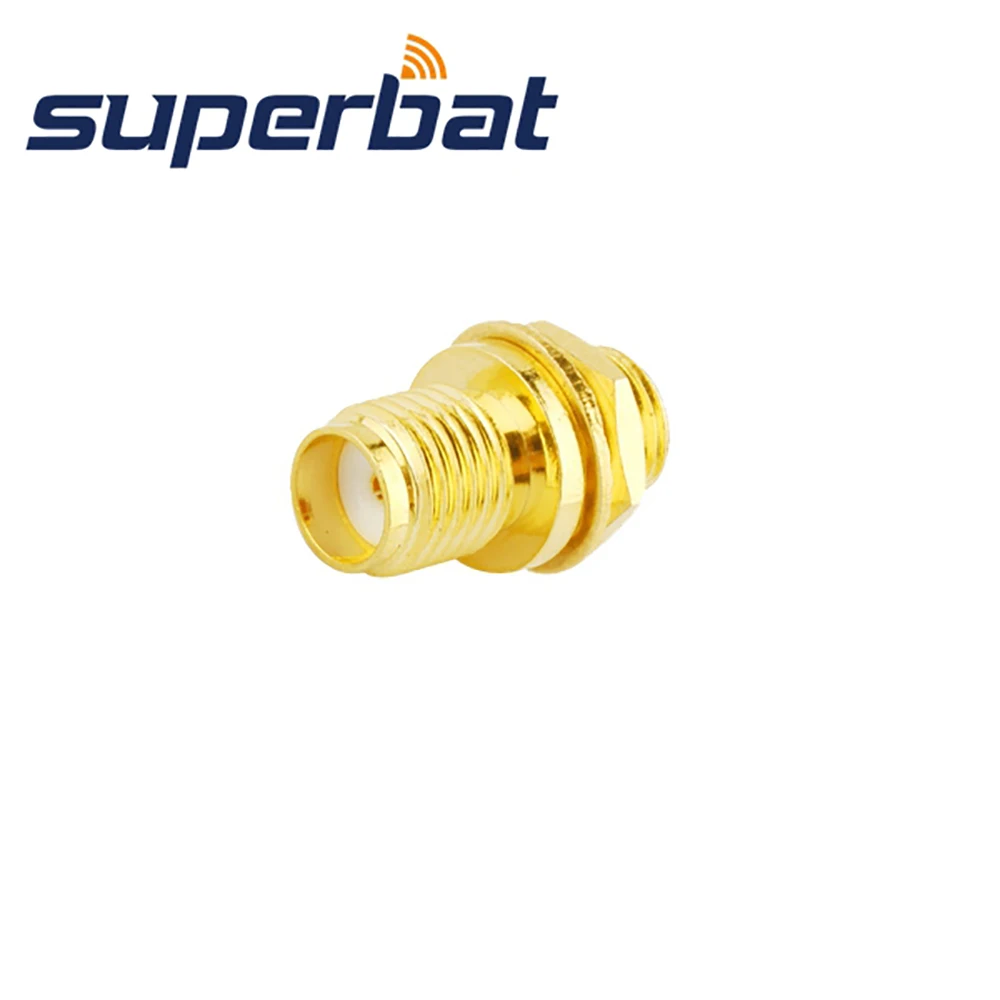 Superbat SMA Panel Mount Female Connector Bulkhead with Solder Cup Straight RF Coaxial Connector