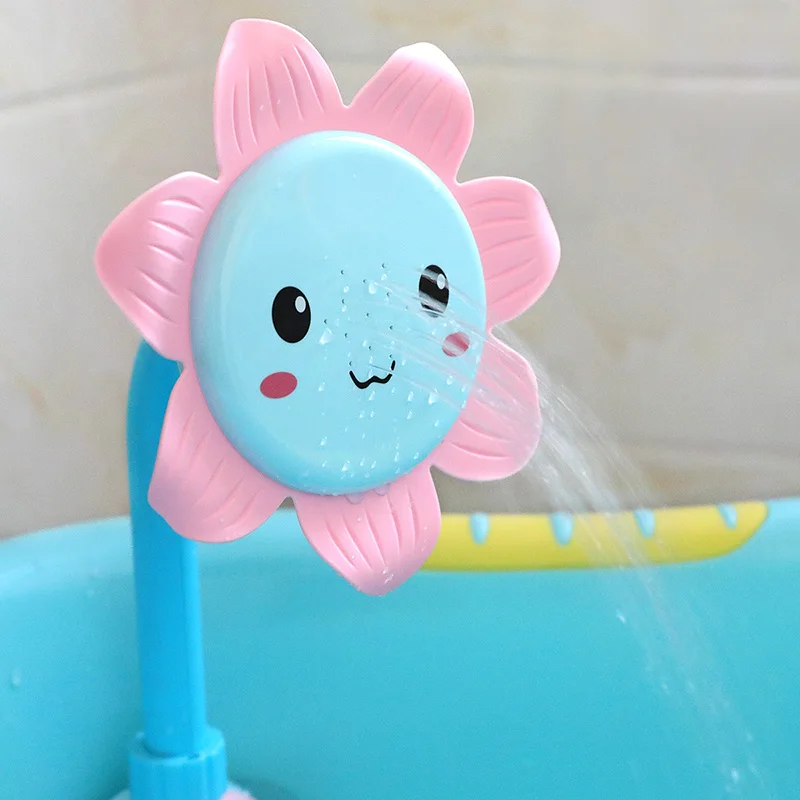 Electric Baby Water Game Bath Toy Bathing Tub Sunflower Shower Faucet Spray Swimming Bathroom Toys Children Toddler | Игрушки и хобби