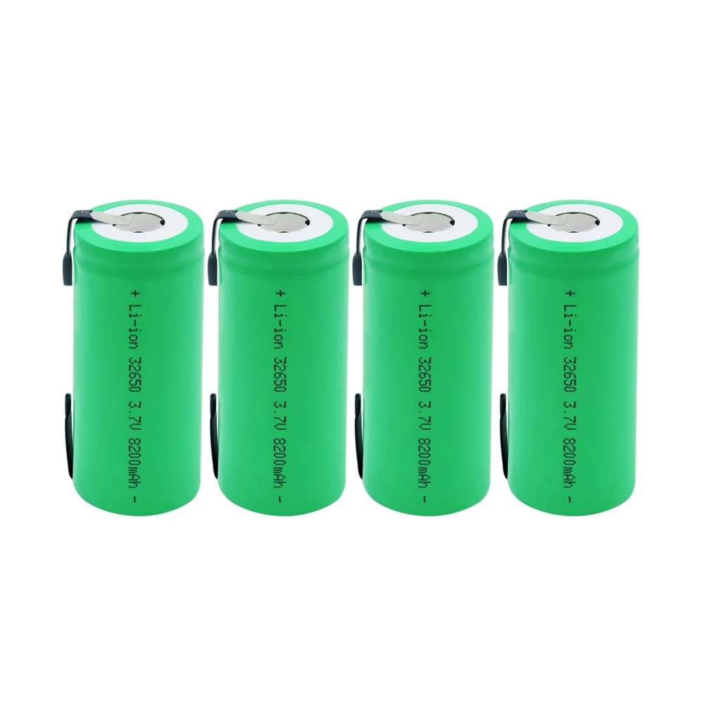 4 Pieces 3,7 V перезаряжаемая 8200mAh 32650 литий-ионная батарея с заварочными вкладками для фонарей игрушки дистанционного управления аварийные огни - Цвет: 4 Pieces