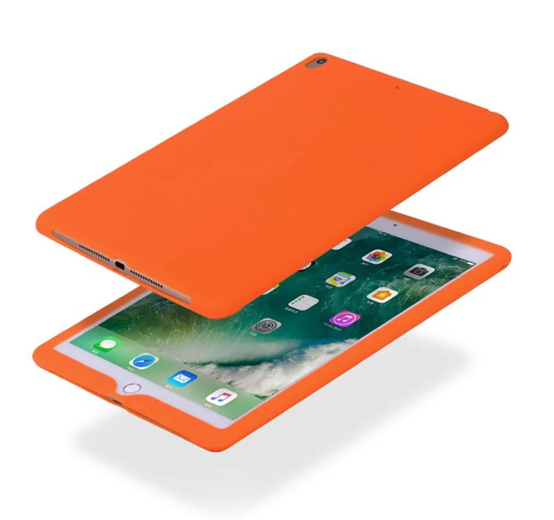 Оранжевый Чехол для планшета apple ipad Jelly Bean милый мягкий силиконовый резиновый защитный чехол для ipad 9,7 чехол Детский мягкий чехол - Цвет: Оранжевый