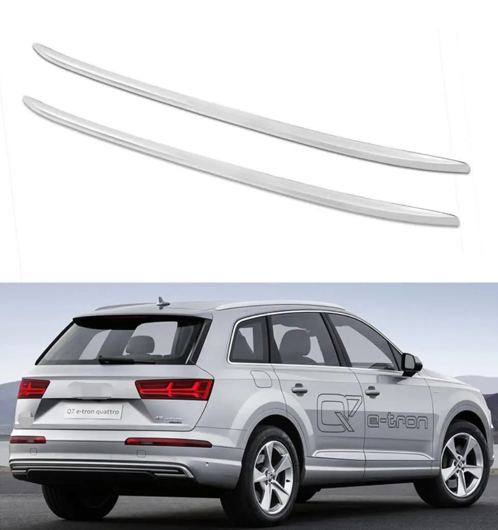 Для Audi Q7 2017 2018 2019 алюминиевый сплав Серебряный Топ рейки на крышу стойки боковые