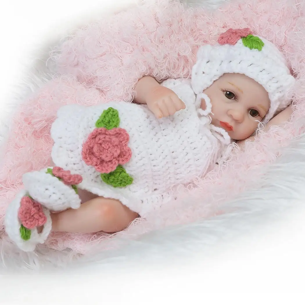 Силиконовый винил bebe Reborn Brinquedo девочка Reborn Boneca мини куклы для младенцев обучающее тело полный дюймов реалистичные 11 подарки на день рождения