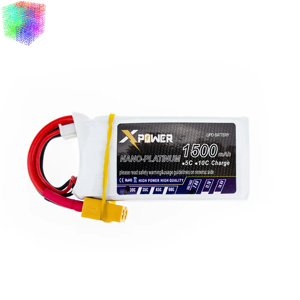 7 4 V 1500mAh 2s lipo батарея 30C max 35C Xpower батареи XT60/T разъем для радиоуправляемого