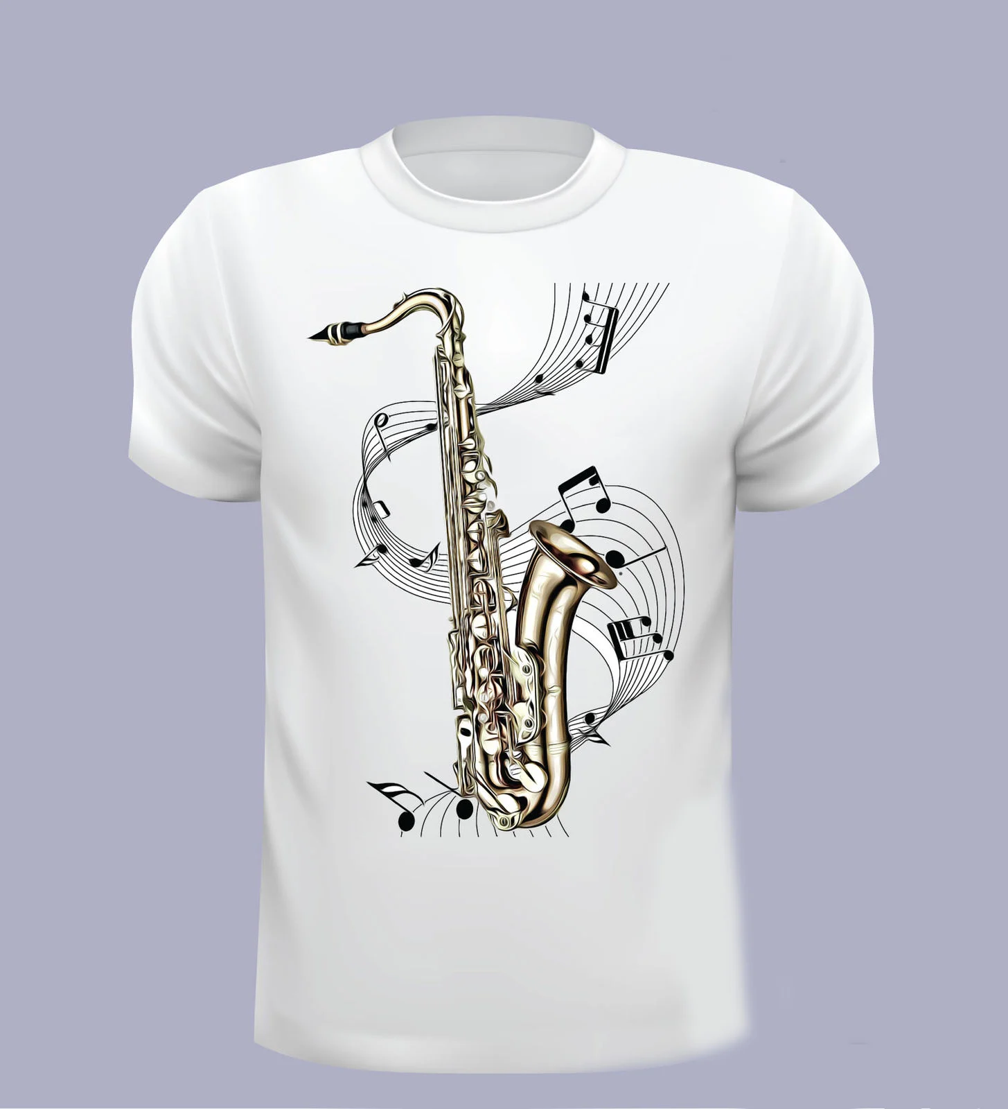 Модная футболка с коротким рукавом для саксофона Мужская музыки выберите свой