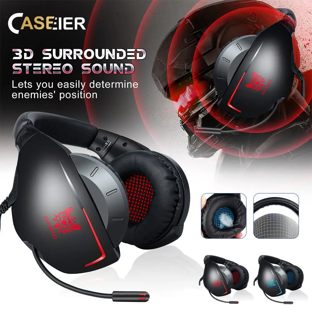 CASEIER игровая гарнитура PS4 PC Gamer Stereo Heaedset наушники auriculares Игровые наушники для Xbox one auriculares кабель