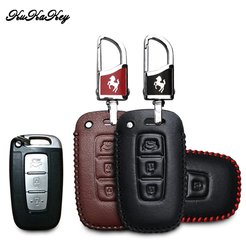 Kukakey! Кожаный чехол для ключа автомобиля Kia K2 K5 Рио 2014 2015 2016 2017 2018 Чехол брелок