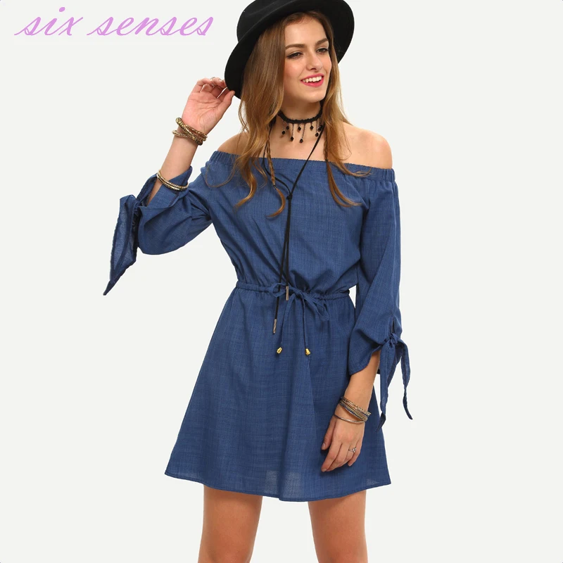 

Новое модное женское платье, летнее повседневное однотонное платье с вырезом лодочкой, три четверти, асимметричные манжеты, расклешенный р...