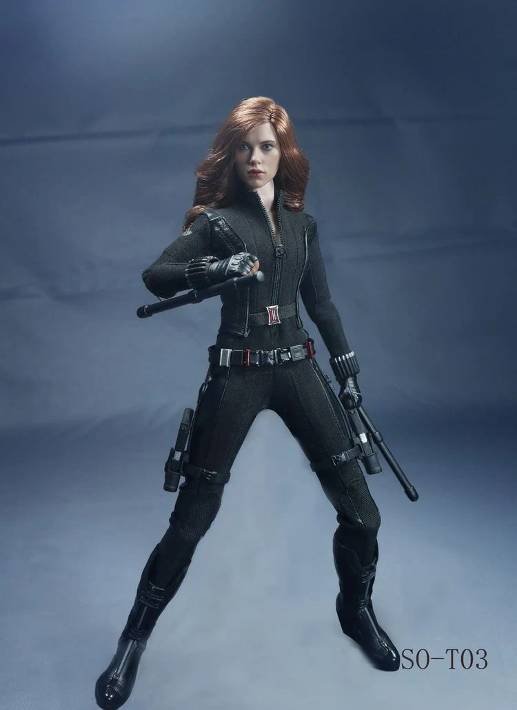 SO T03 Age of Ultron AOU знаменитостей Черная Вдова комплект одежды W головка для 1/6 весы