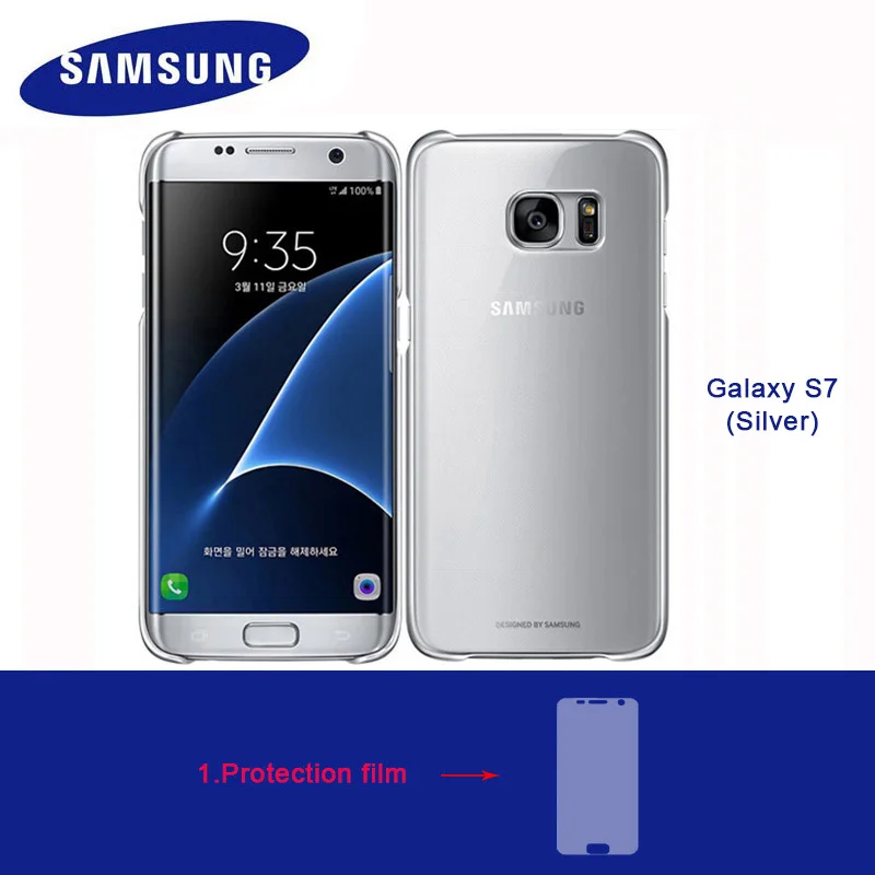 2add Protection film Подлинный samsung чехол для смартфона Galaxy S7 higt-качество ПК анти-капля Гальваника прозрачный чехол 3 Аксессуары - Цвет: 2add Protection film