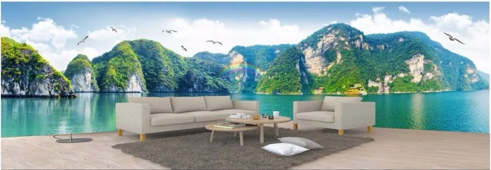 3d обои на заказ нетканые и роспись шелке фото длинная нарисованная hd guilin