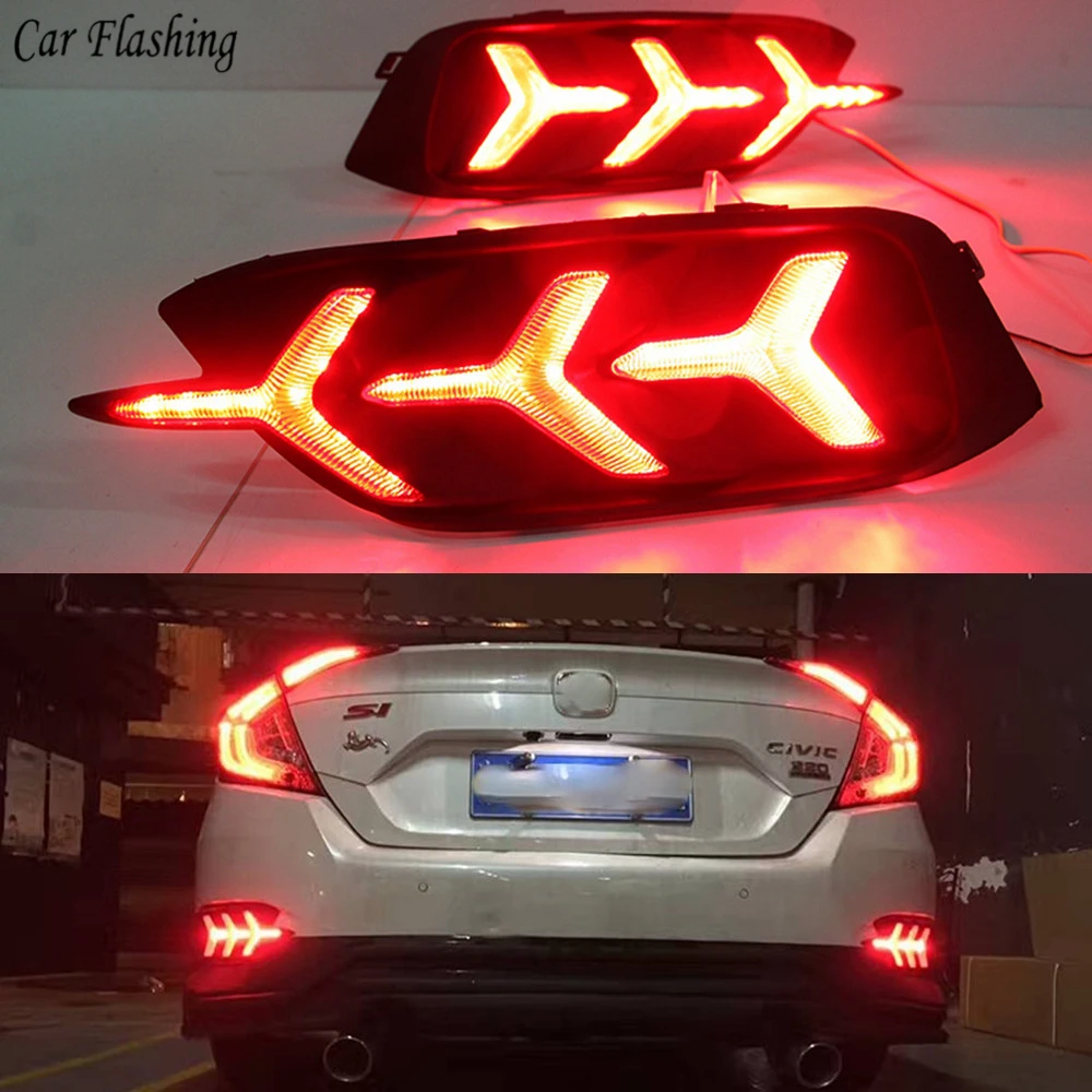 Автомобильная проблесковая 2 шт. светодиодный DRL задний бампер светильник