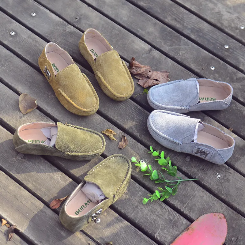 кожа Мальчиков Повседневная Обувь Детские кроссовки Дети Горох обувьТапки