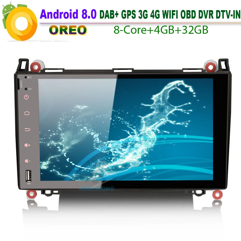 9 &quotAndroid 8 0 Авторадио GPS DAB + Navi BT Wifi для Mercedes A/B Class W169 W245 4G Радио RDS USB SD DVR DTV IN TPMS OBD