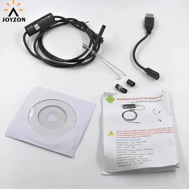 Новый 7 мм 6LED 1/2/3/5 м Mini USB Android PC Профессиональный Водонепроницаемый эндоскопа