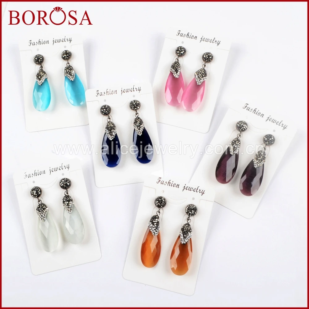 Женские серьги-подвески BOROSA 5 пар серьги с искусственным кошачьим глазом длинные