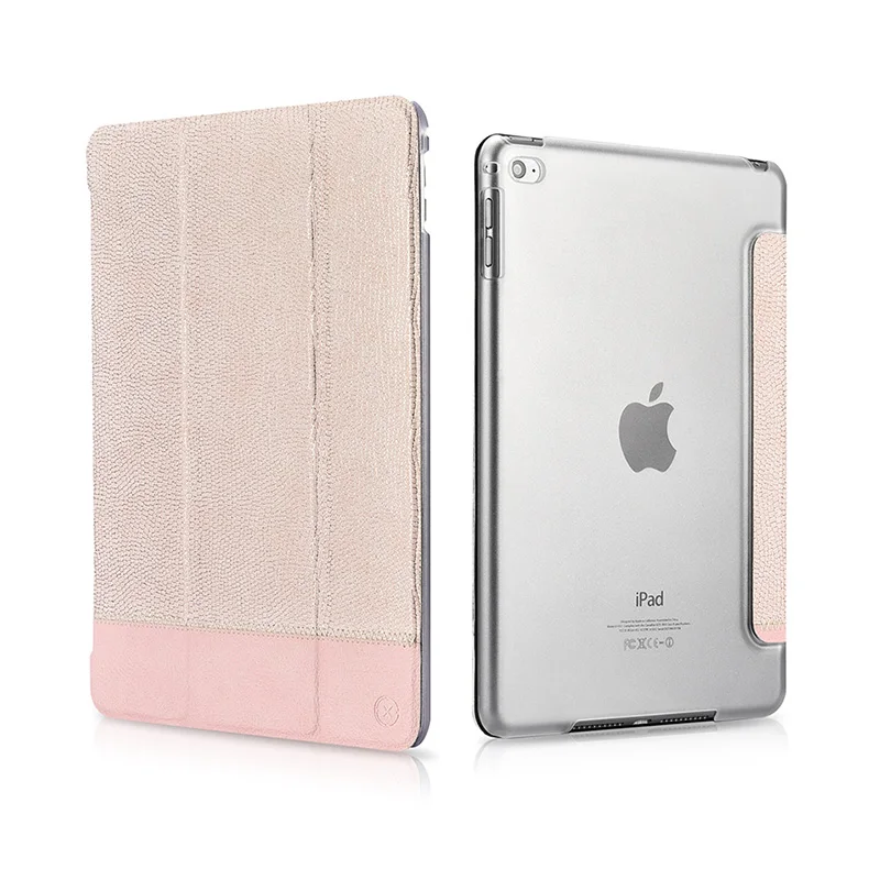 (Розовый) XOOMZ Бренд Чехол для iPad Air 2 PU кожаный Фолио сплайсинга Сияющий складной