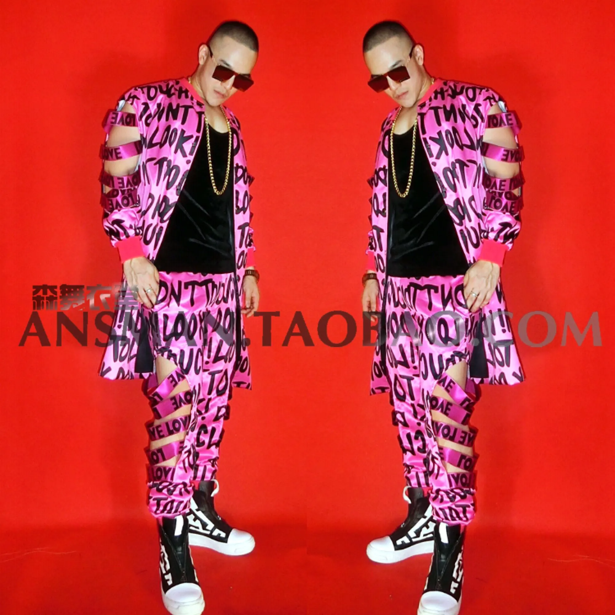 Мужские флуоресцентные розовые с вырезами индивидуальные буквы для вечеринки