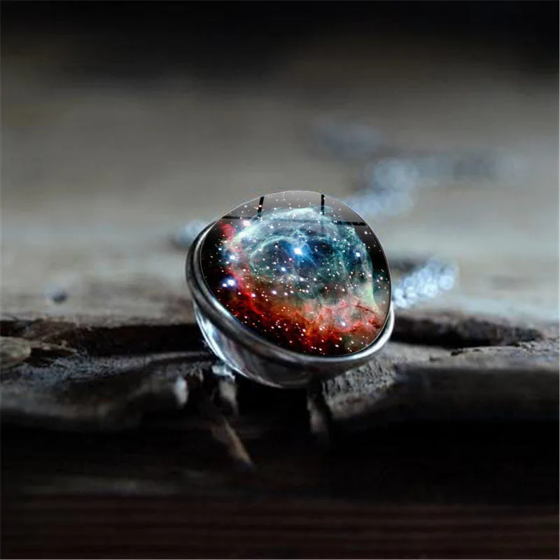 Новинка 2019 двухстороннее ожерелье с кулоном в виде туманности и галактики