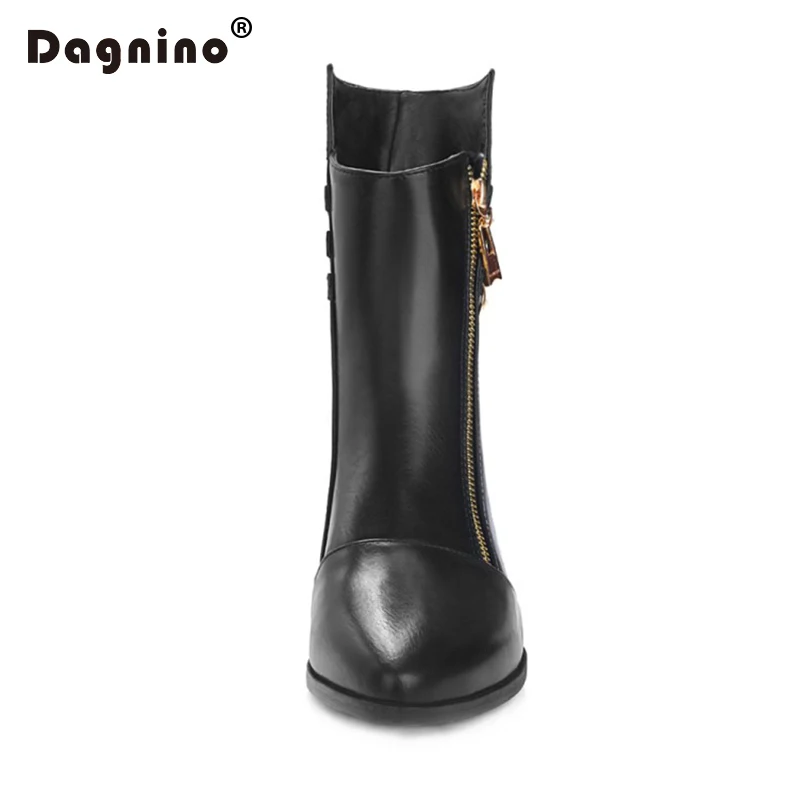 Классические женские туфли DAGNINO с боковой застежкой молнией и квадратным