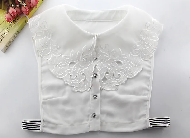 Женская шифоновая шаль с вышивкой и имитацией воротника Kraagjes Dames кукольные