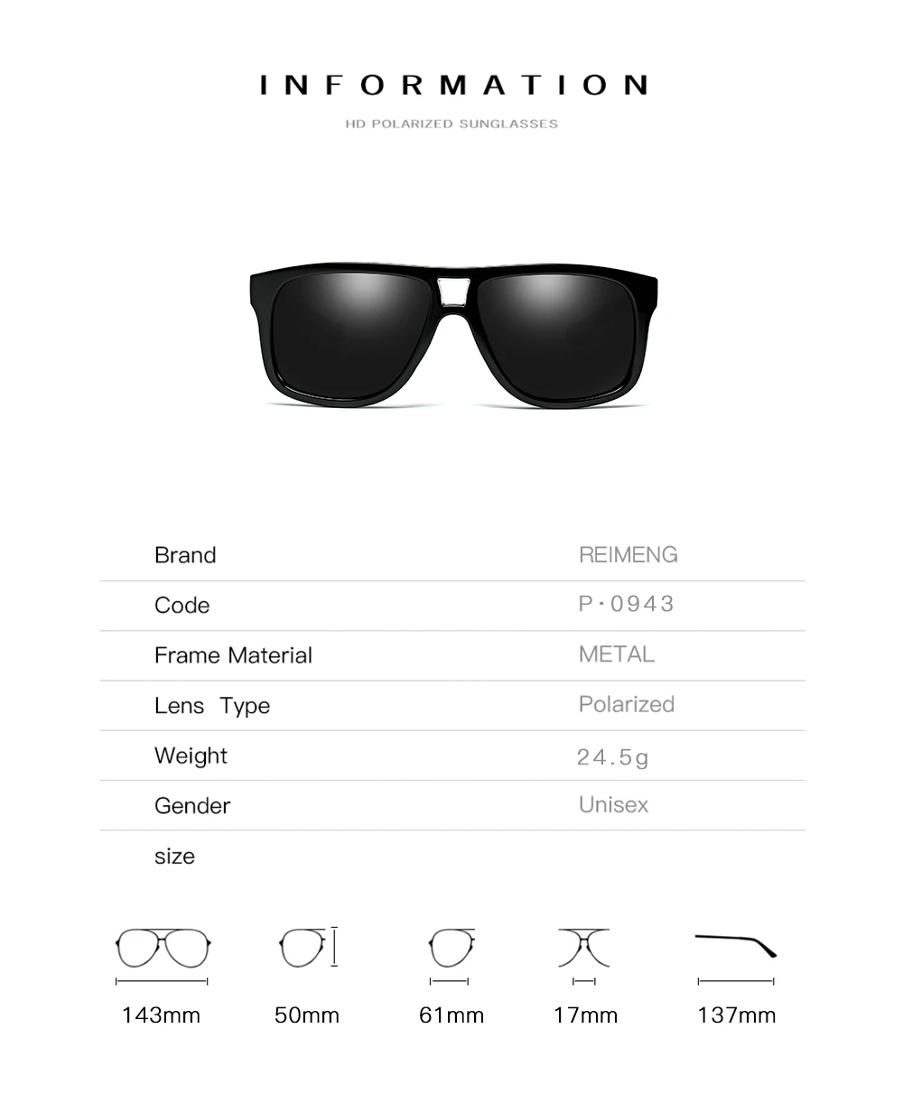 REIMENG 2019 Fashion High Quality Men Resin HD Polarized Sunglasses for Women Driving Mirrors Eyewear Male Sun Glasses UV400 | Аксессуары