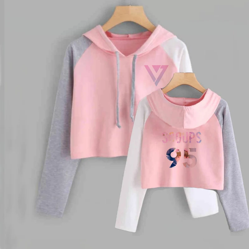 Укороченные толстовки свитшоты женские топы Seventeen альбом Kpop толстовка Jeonghan joшуа