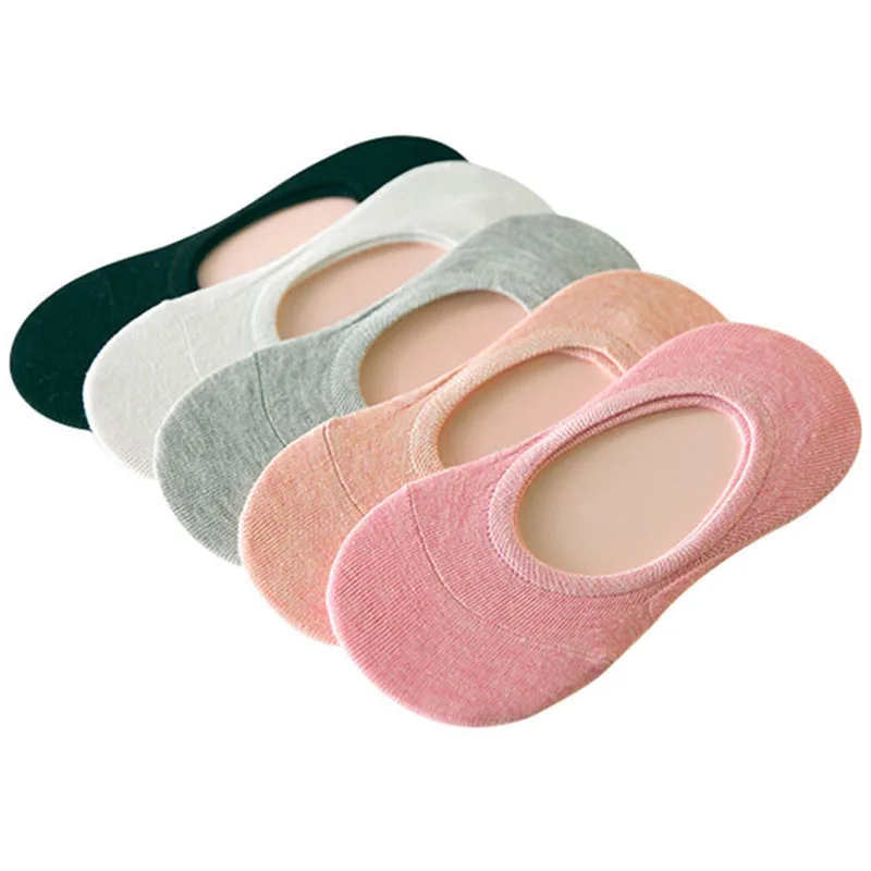 

5pairs Women Invisible Boat Socks Summer Autumn Low Cut Non-slip Silicone Candy Color Girls Cute Cotton Sock Slippers Meias Sox