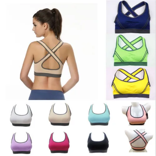 New Women Yoga Bra Top Fitness Seamless Racerback Padded Sports Tank | Спорт и развлечения
