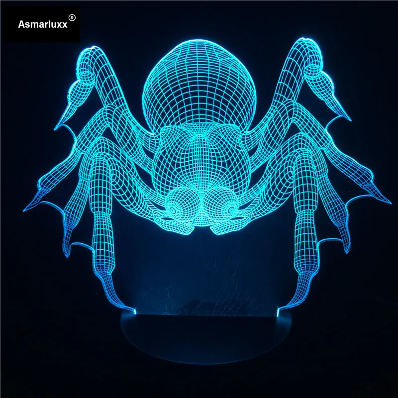 Человек-паук 3D иллюзия Лампа красочные USB бытовой Спальня офисные Светодиодный