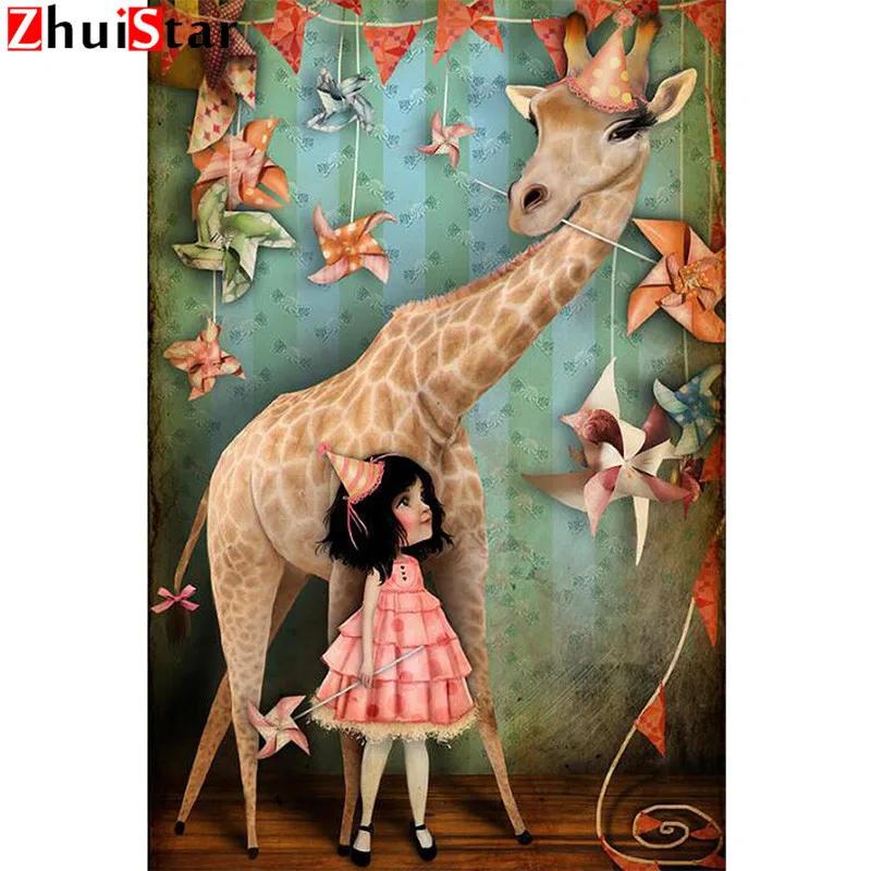 Diamond painting 5D DIY &quotcartoon elephant&quot square rhinestone little girl diamond embroidery mosaic cross stitch home decora ZWQ | Дом и