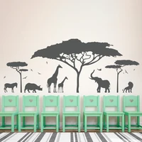 african safari wall decal vinyl art sticker zoo nature giraffe nursery elephant removable wallpaper bedroom decor diy kid ww 189