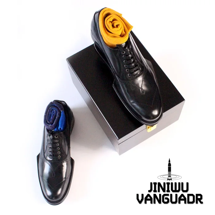 Drop shipping classic black lace up oxfords for men retro real genuine leather flats shoes top quality oxford party shoe | Обувь