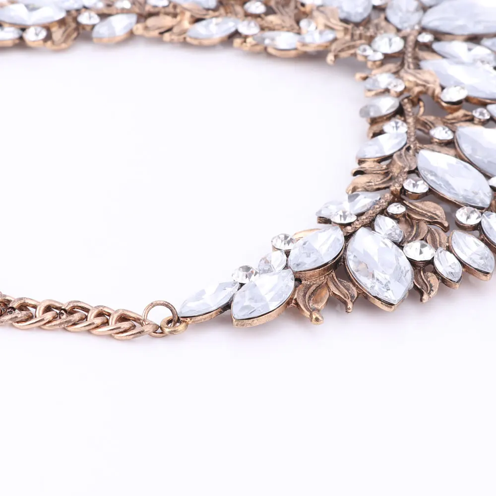 Retro Style Nigerian Wedding African Beads Jewelry Sets White Crystal Necklace Earrings Set Party Dubai | Украшения и аксессуары