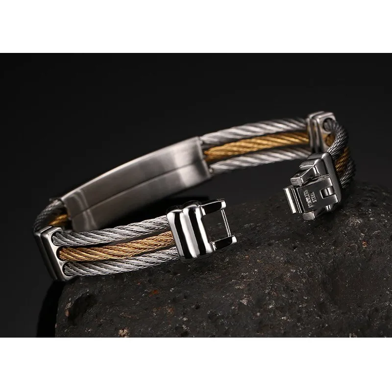 Vnox крест браслет Для мужчин Jewelry Проволока из нержавеющей стали цепи мужской
