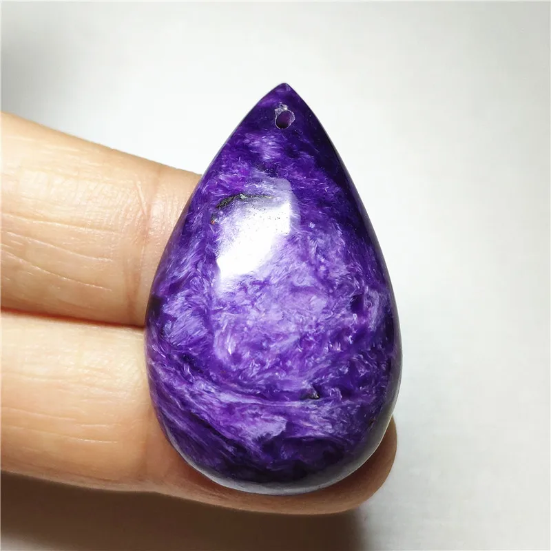 Ожерелье из натурального фиолетового Charoite подвеска в виде капли воды