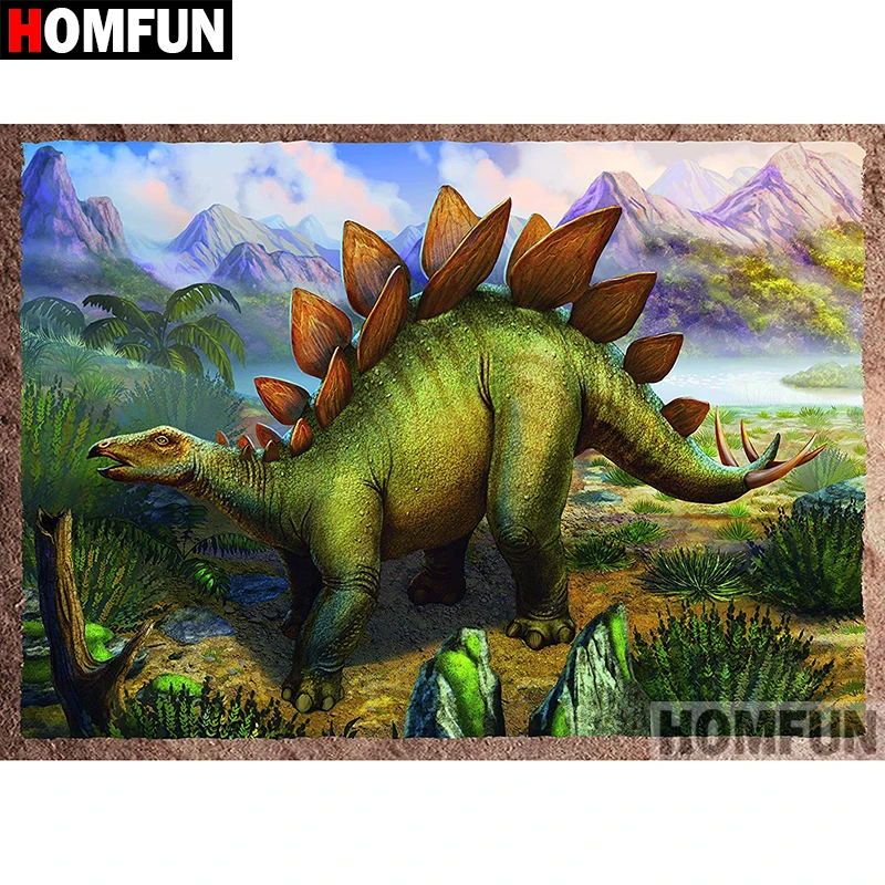 

HOMFUN 5D DIY Diamond Painting Full Square/Round Drill "Animal dinosaur" Embroidery Cross Stitch gift Home Decor Gift A08424
