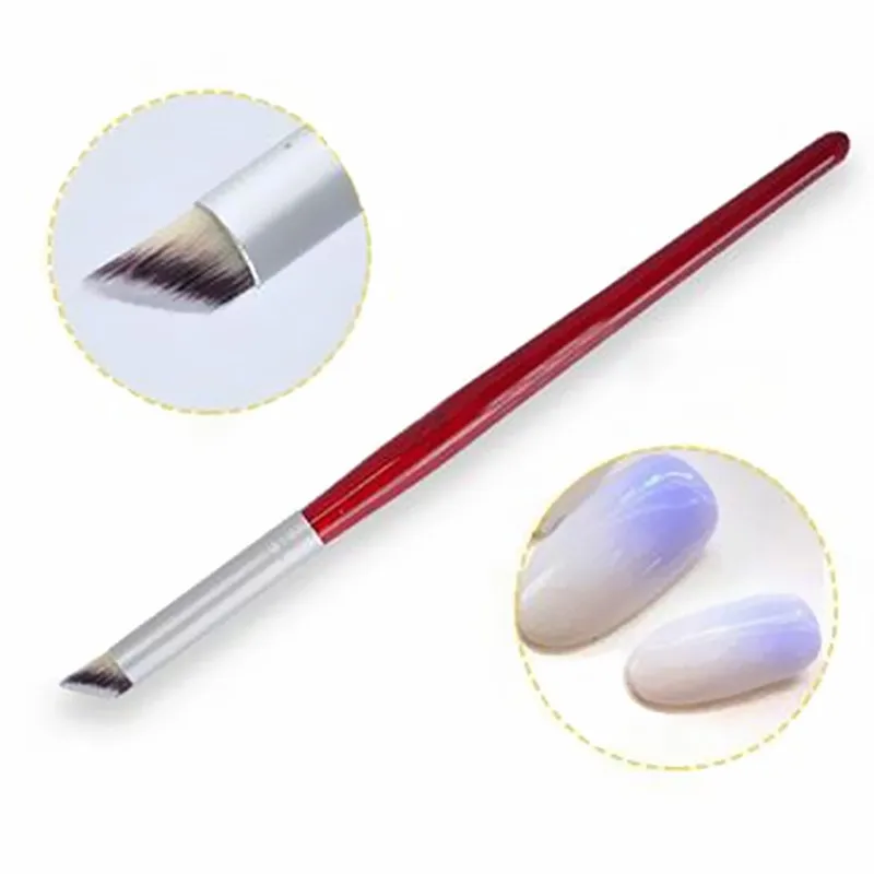 

1Pc Nail Art Gradient Dizzy Dye Brush Wood Handle Angle Nail Brush Tool