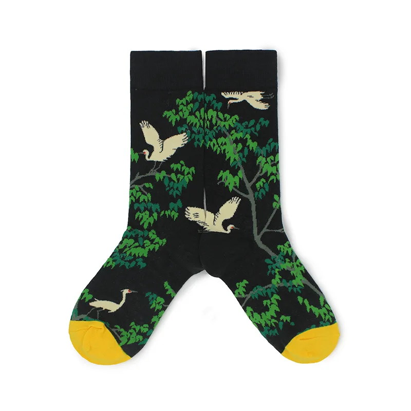 pigeon socks Хлопковые счастливые носки для женщин, лебедь, мир, голубь, птица, животные, носки для мужчин, цветные художественные носки Пикассо, Примитивное племя, сумасшедшие мужские носки, забавные - Цвет: pigeon socks