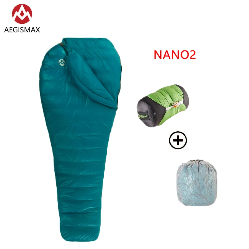 Aegismax мини обновление Nano 2/Nano 2 длинный 95% белый гусиный пух Мумия Сверхлегкий Сращивание походный Кемпинг 800 FP спальный мешок