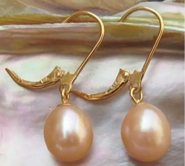 

GENUINE 11-13 MM AAA PINK SOUTH SEA PEARL EARRINGS SOLID