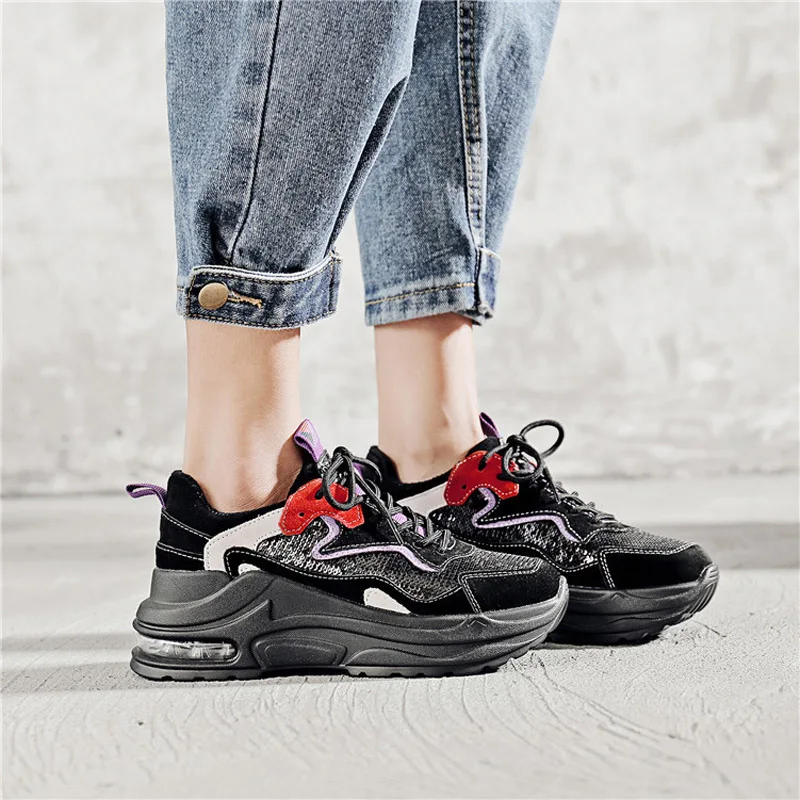 Zapatos de mujer Повседневная обувь Женские модные брендовые кроссовки на платформе