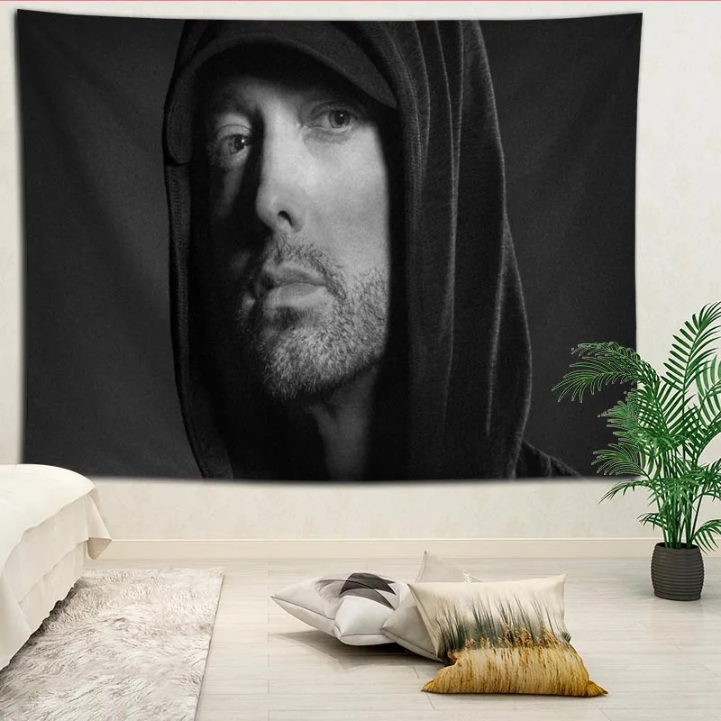 

Custom Eminem Living room decoration tapestry sofa beach mat background wall hanging cloth tapestries More size