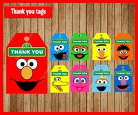 sesame street thank you tags gift favors elmo tags gift label birthday party decorations kids party supplies baby shower